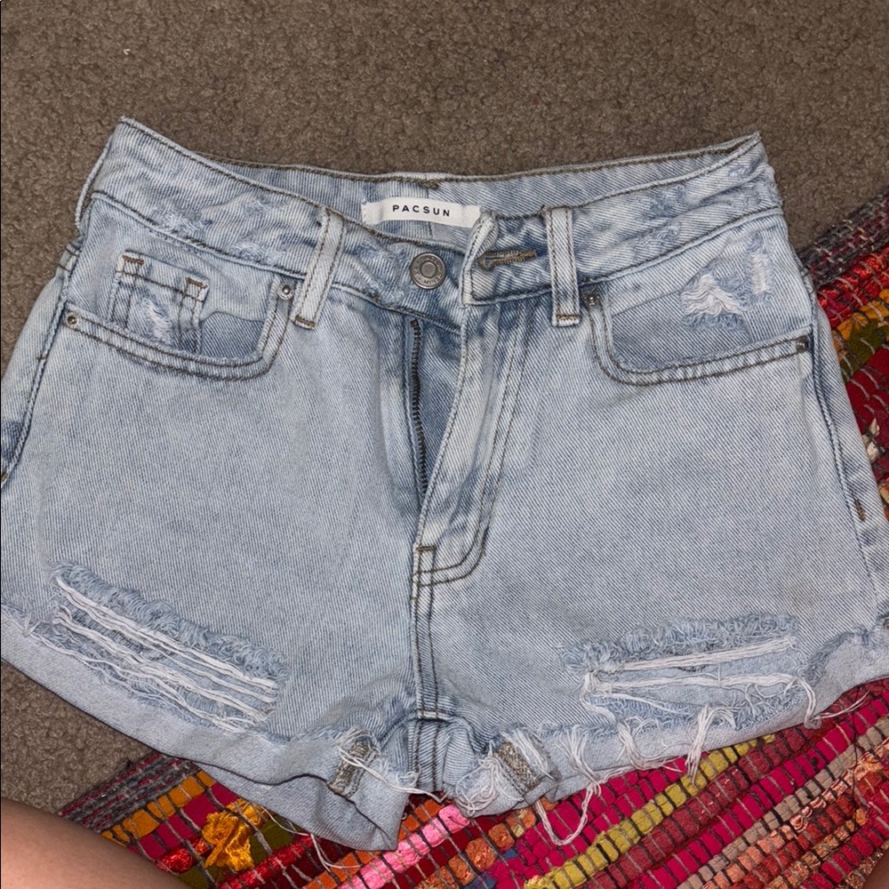 PacSun Blue Distressed Jean Shorts
